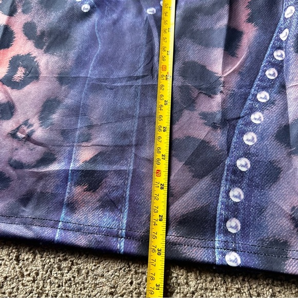 Blue and Purple Long Sleeve Bodycon Dress for Night Out - Picture 7 of 7